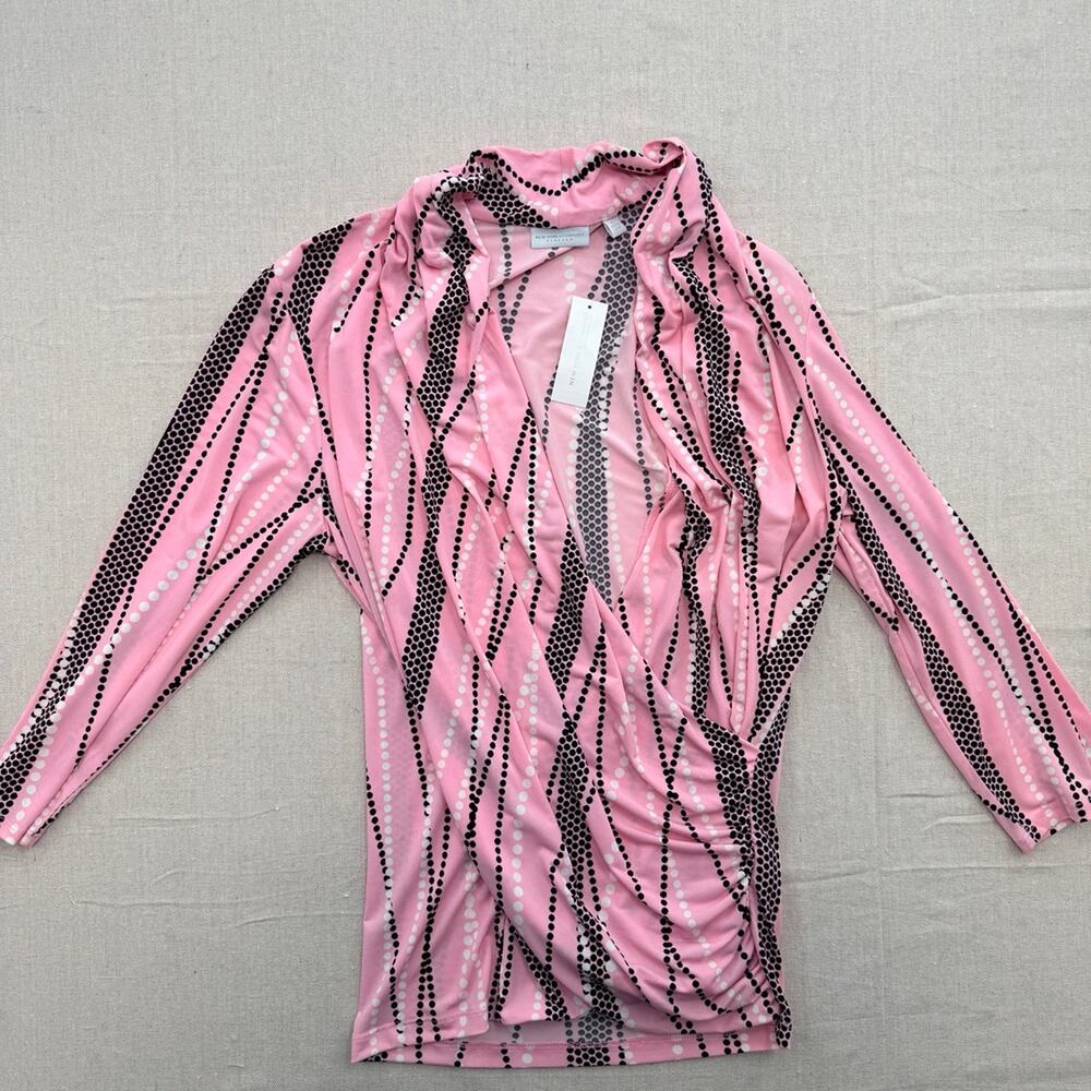 NWT New York & Company Pink Wrap Top